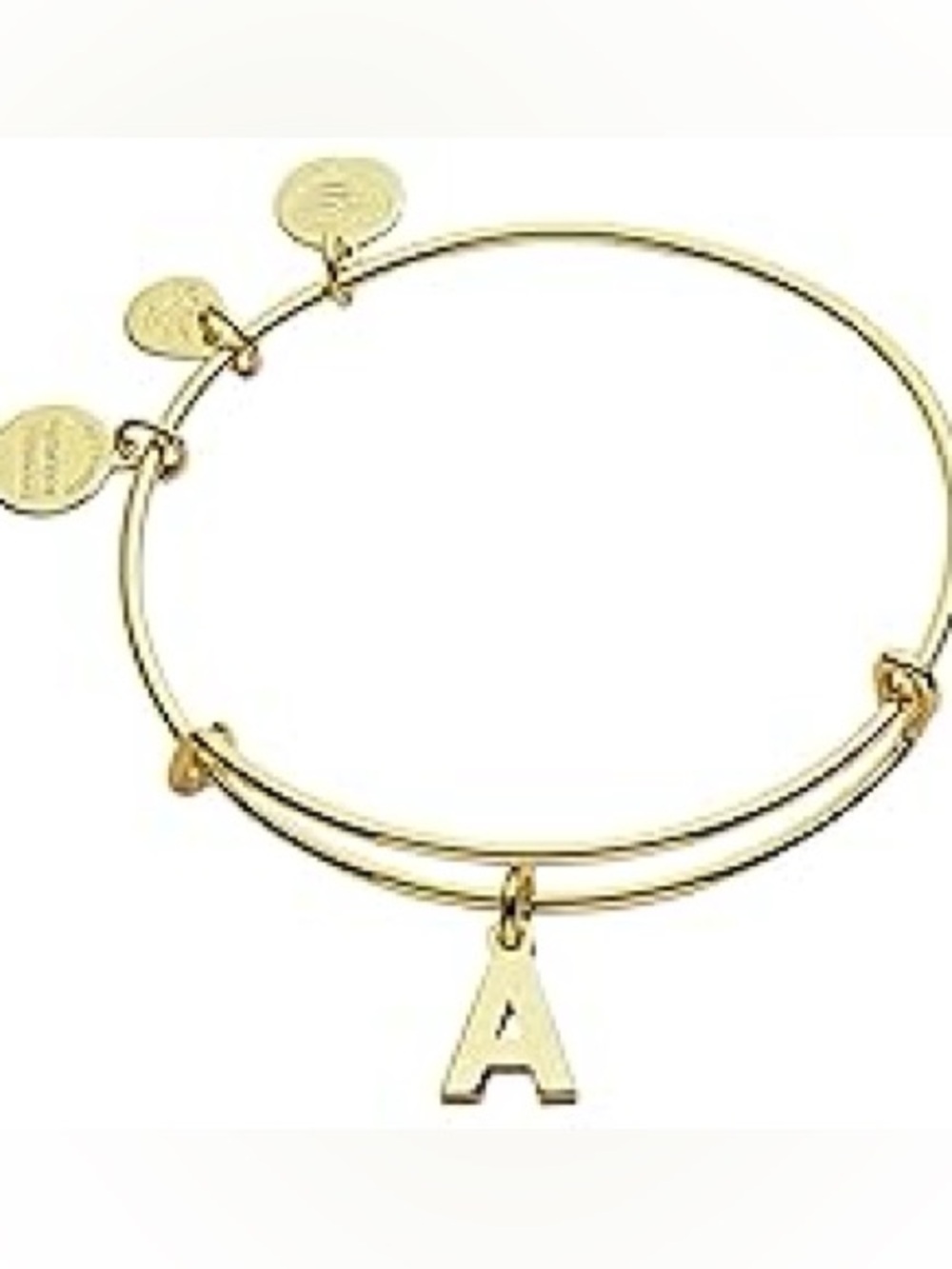 New Alex and Ani Gold Initial A Expandable Bangle Bracelet
